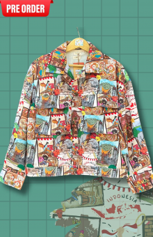 HaluanBali Jaket Pocket | Jaket Bahan Katun Twill | Motif Jendela Nusantara