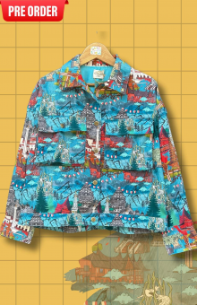 HaluanBali Jaket Pocket | Jaket Bahan Katun Twill | Motif Musim Hujan